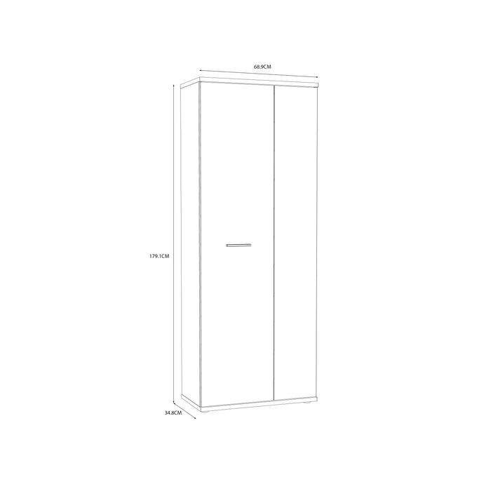 Como 2 Door Multipurpose White and Oak Broom Utility Cupboard