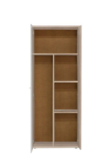 Como 2 Door Multipurpose White and Oak Broom Utility Cupboard
