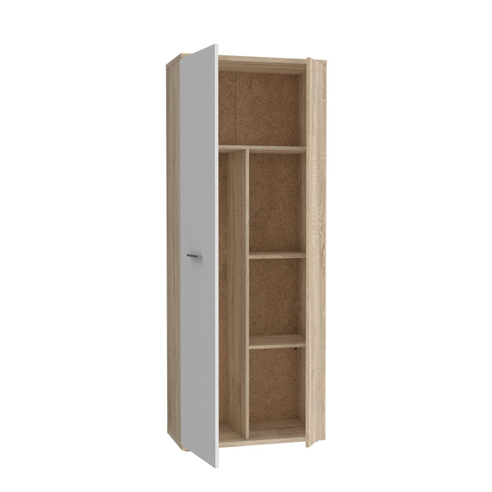 Como 2 Door Multipurpose White and Oak Broom Utility Cupboard